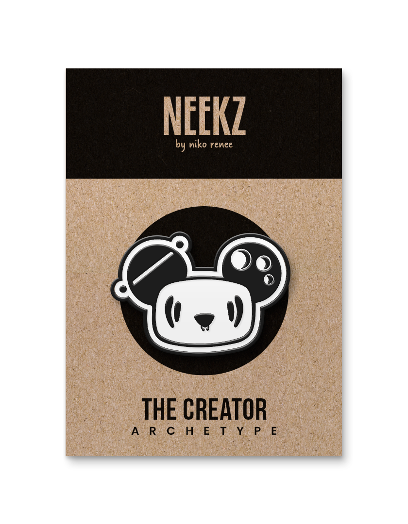 Paninj the Creator Enamel Pin (Black Metal + White Enamel)