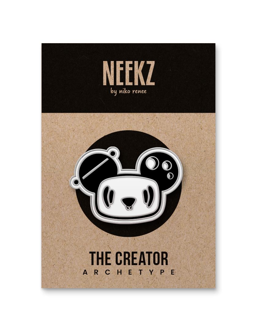 Paninj the Creator Enamel Pin (Silver Metal + Black & White Enamel)