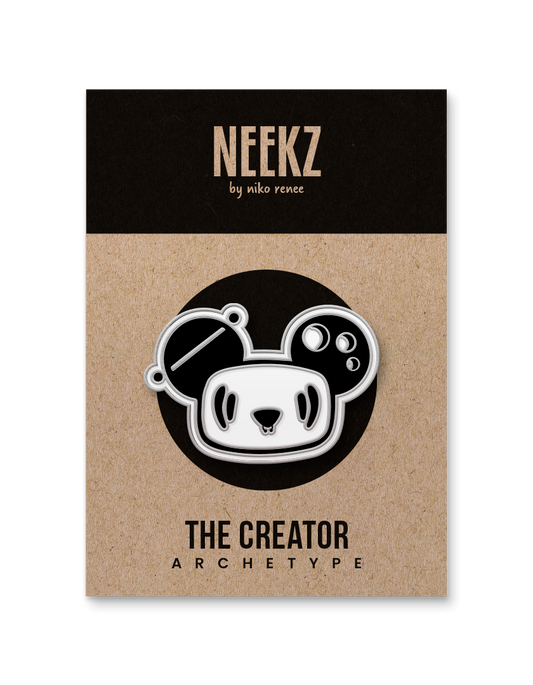 Paninj the Creator Enamel Pin (Silver Metal + Black & White Enamel)