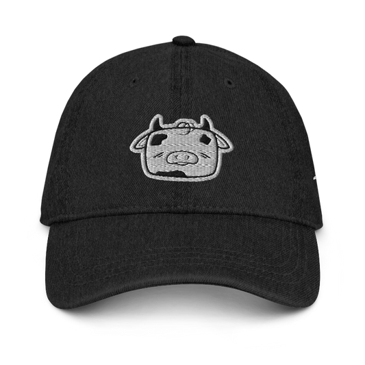 Tobi the Peacemaker signature Denim hat, front view.