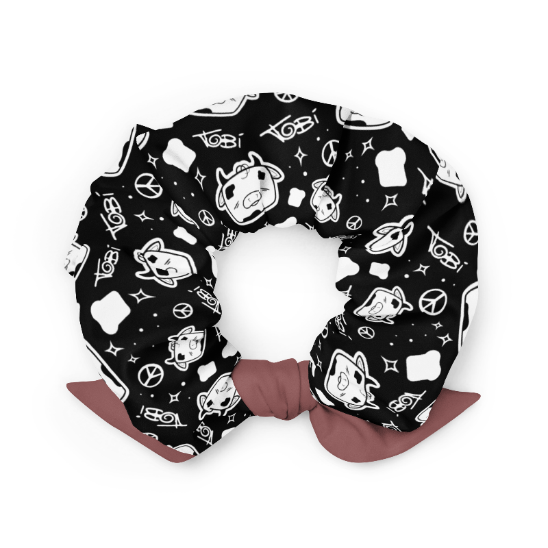 Tobi the Peacemaker Scrunchie with Pastel Pinky-Brown Bow.