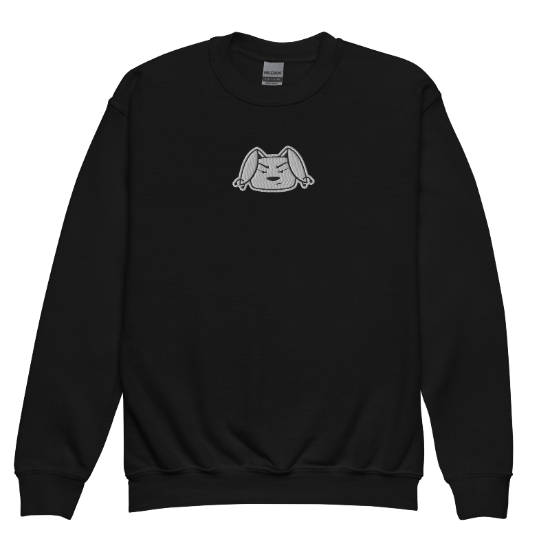 bu kids black vintage athletic crewneck front