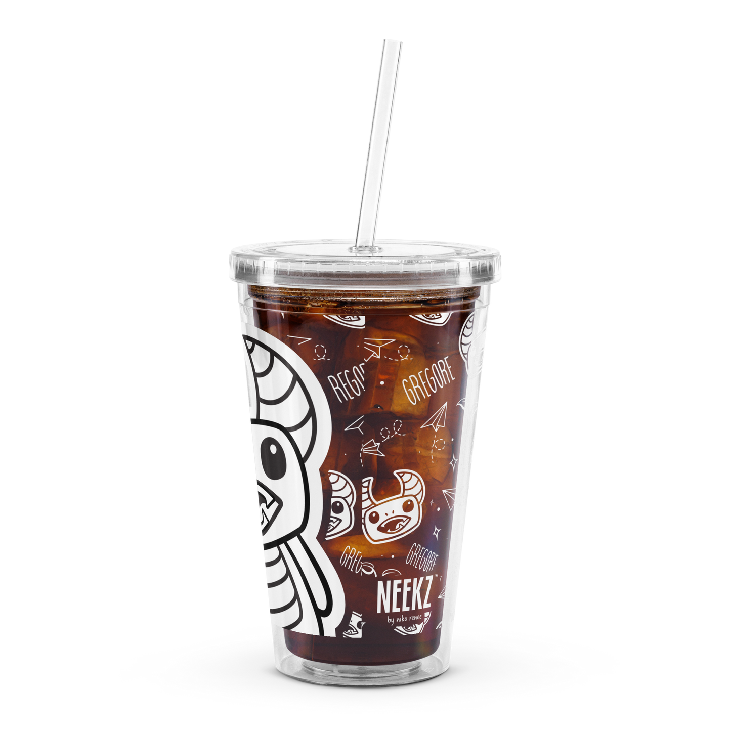Gregore 16oz Plastic Tumbler with Straw