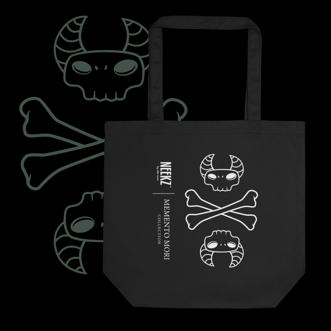 Gregore the Sage β’ MEMENTO MORI COLLECTION β’ Skull + Crossbones β’ Small Eco Tote Bag