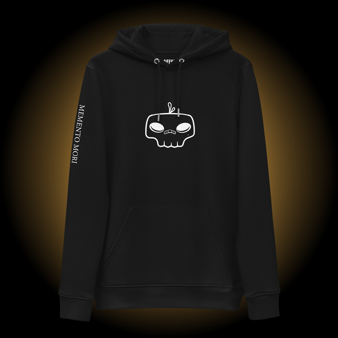 Front view of Markoh the Strategist Memento Mori Collection adult hoodie.