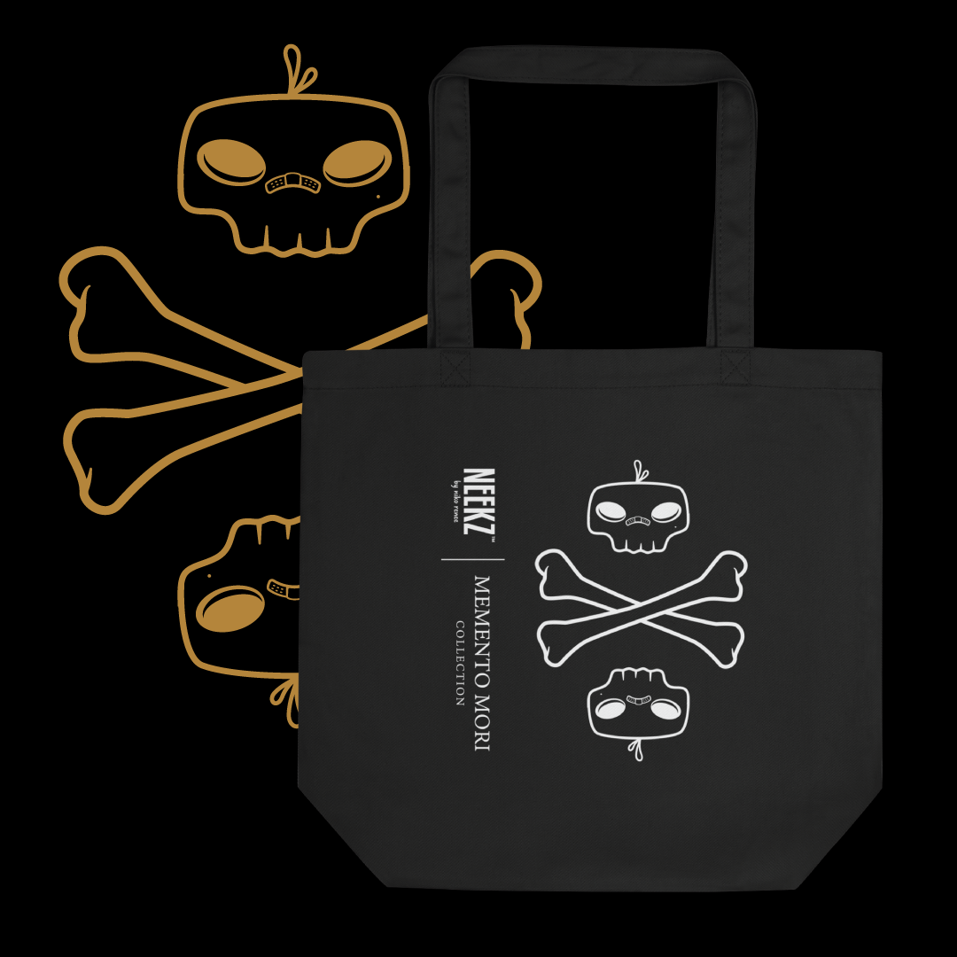 Markoh the Strategist β’ MEMENTO MORI COLLECTION β’ Skull + Crossbones β’ Small Eco Tote Bag