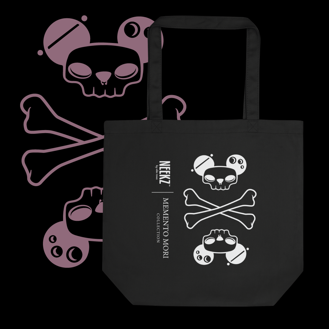 Paninj the Creator β’ MEMENTO MORI COLLECTION β’ Skull + Crossbones β’ Small Eco Tote Bag