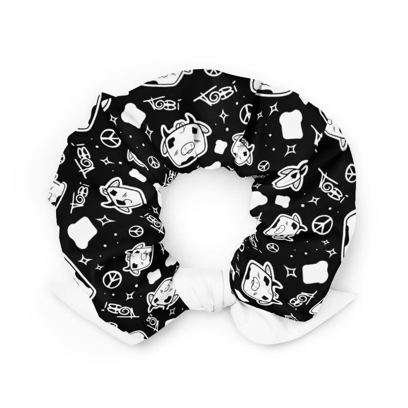 Tobi the Peacemaker Scrunchie with white Bow.