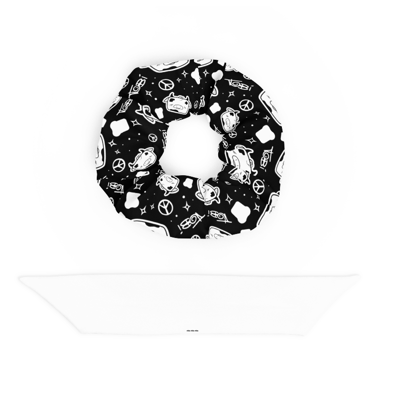 Tobi the Peacemaker Scrunchie with Detached white Bow.