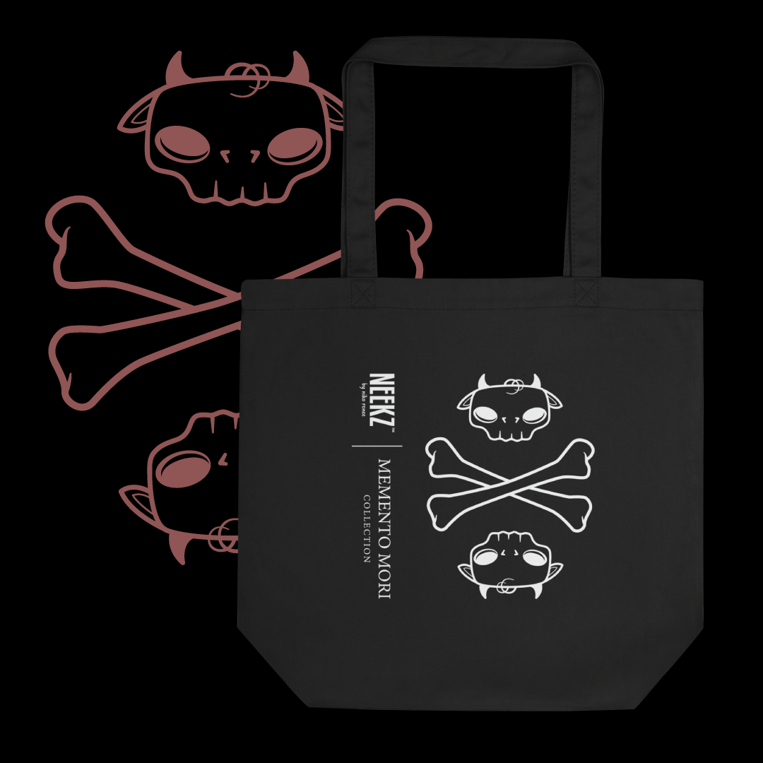 Tobi the Peacemaker β’ MEMENTO MORI COLLECTION β’ Skull + Crossbones β’ Small Eco Tote Bag