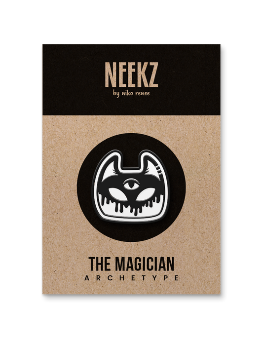 Manxx the Magician Enamel Pin (Black Metal + White Enamel)