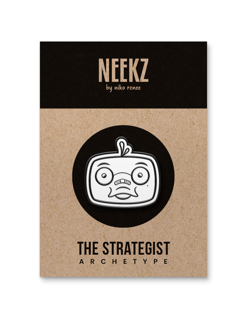 Markoh the Strategist Enamel Pin (Black Metal + White Enamel)