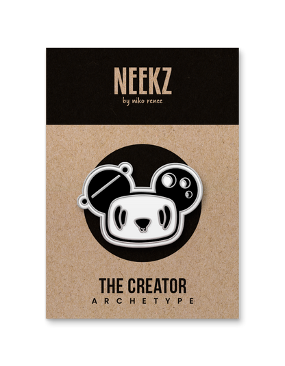 Paninj the Creator Enamel Pin (Silver Metal + Black & White Enamel)