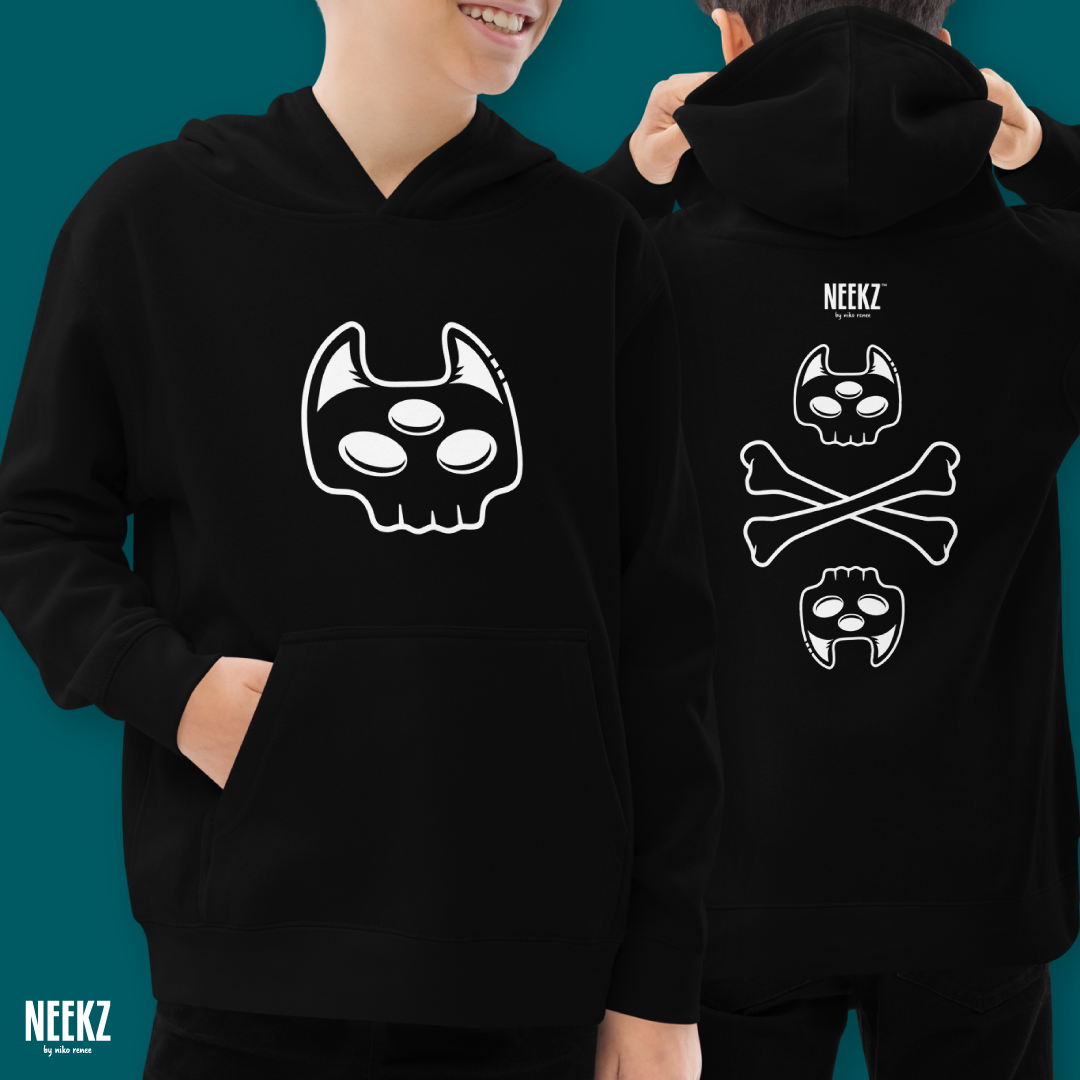 MEMENTO MORI COLLECTION Manxx Skull Crossbones Kids Hoodie