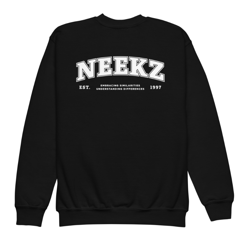 manxx kids black vintage athletic crewneck back