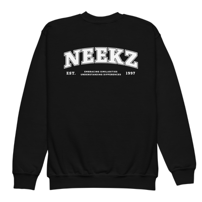 manxx kids black vintage athletic crewneck back