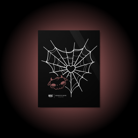 Tobi's Web, Memento Mori Collection, glossy metal print.